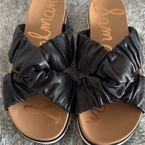 Sam Edelman Black Sandals with Bow Detail